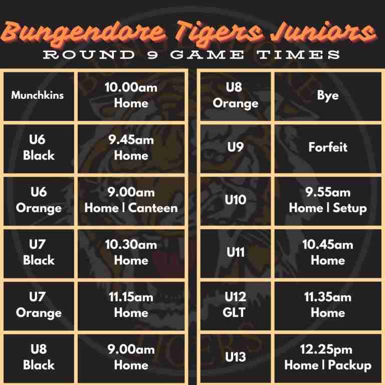 Read more about the article Juniors: Round 9 game times